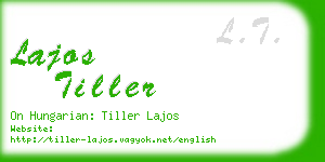 lajos tiller business card